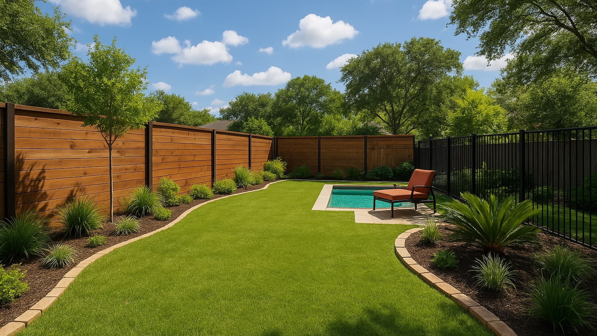 Backyard security fencing in South Houston