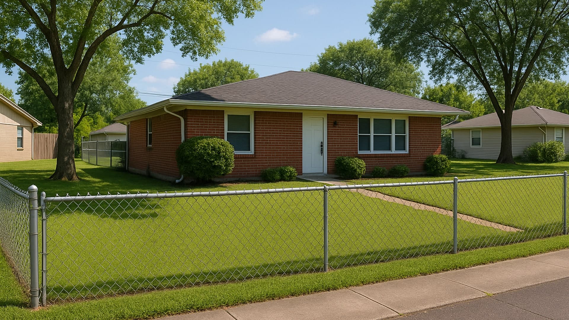 Chain link fence in a La Porte, TX residential yard