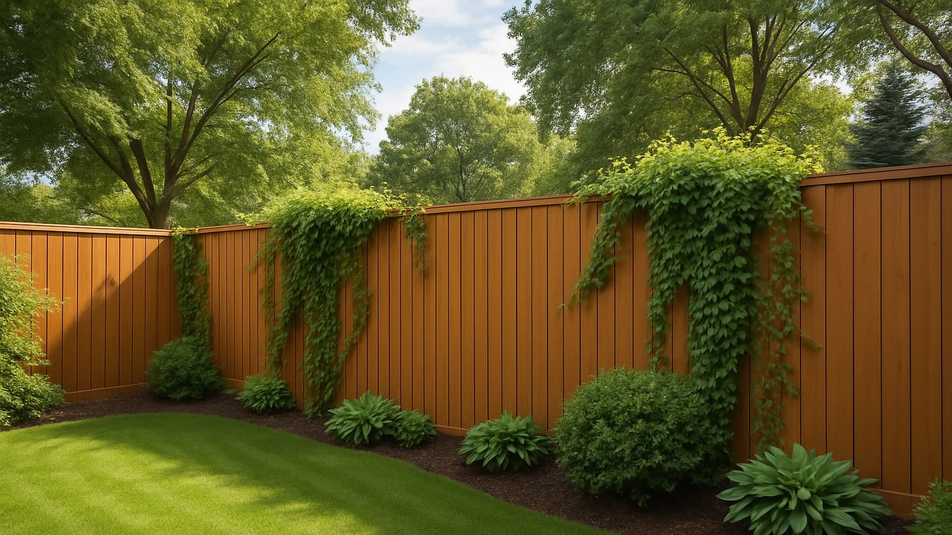 Beautiful privacy fence in a quiet South Houston backyard.