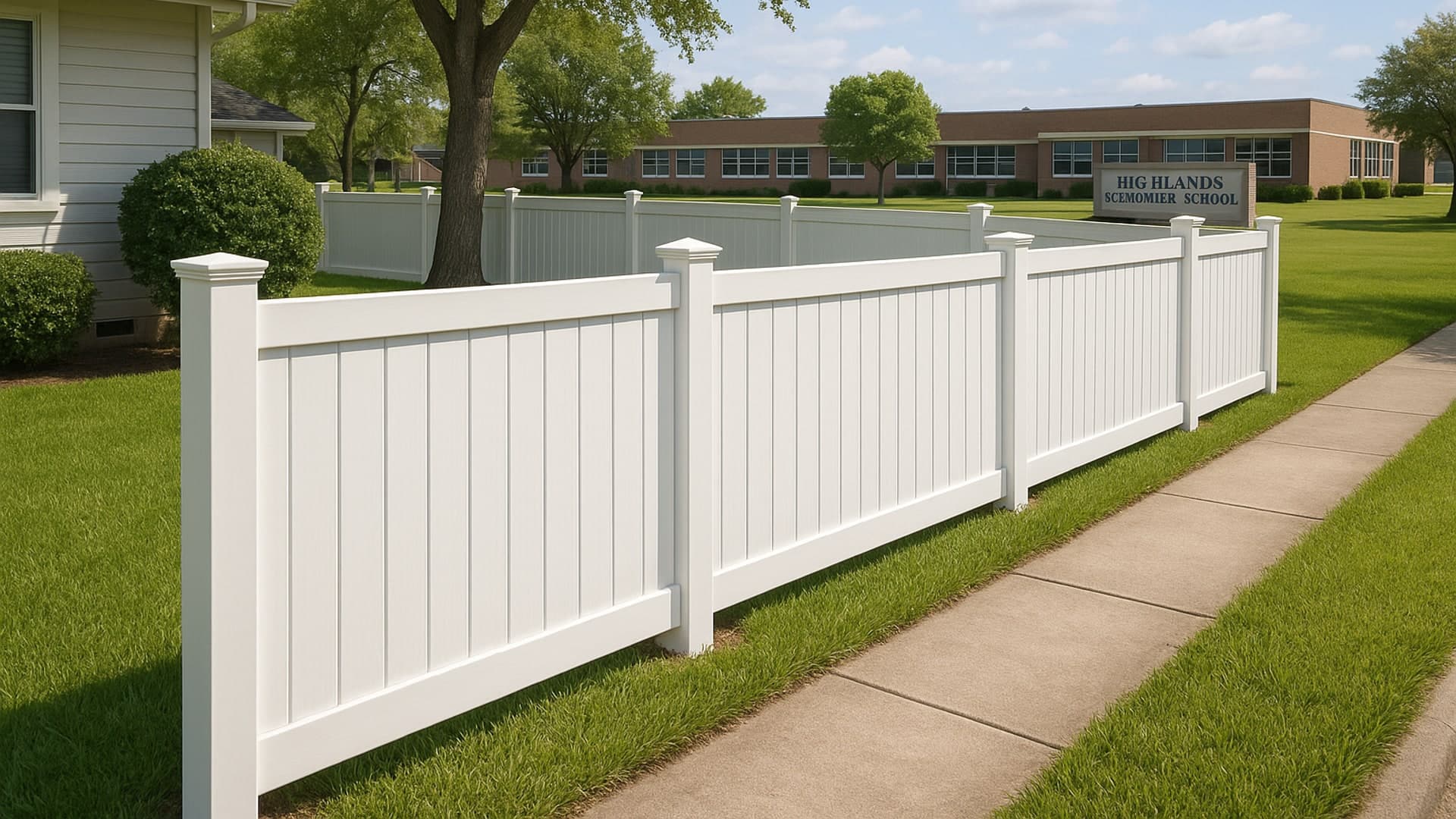 Vinyl fence in Highlands, TX with a family-friendly atmosphere.