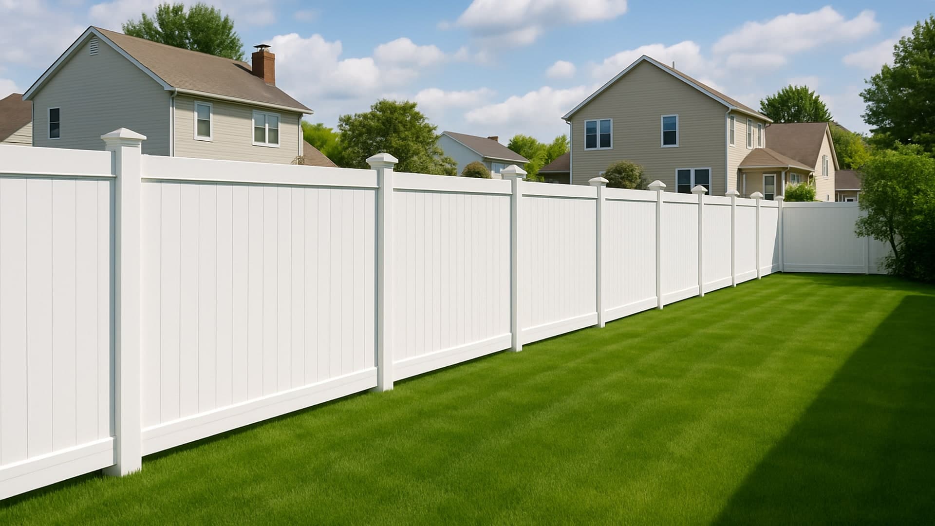 Beautiful vinyl fence installation in a North Shore backyard